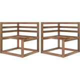 The Living Store Vrtni kotni kavč iz palet 2 kosa rjava borovina - Kavč Iz Palet, (21427788) | Shoptok.si