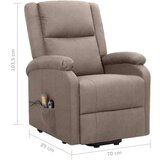  Masažni stol s funkcijo vstajanja taupe blago, (20939625) | Shoptok.si
