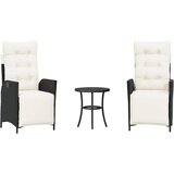  3-dijelni bistro set s jastucima crni od poliratana | shoptok.hr