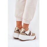 Boto Womens Sneakers On Chunky Platform Animal Print Beige Telanila | Shoptok.si