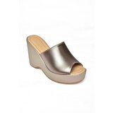 Fox Shoes Women's Platinum Wedge Heels Slippers Cene