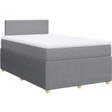 vidaXL Boxspring postelja z vzmetnico svetlo siva 120x190 cm blago | Shoptok.si