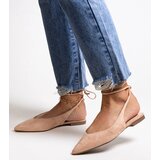 Gemre Lace-up beige slingback ballet flats Leaia | shoptok.hr