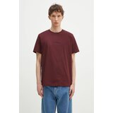 Fred Perry Pamučna majica za muškarce, boja: bordo, s aplikacijom, M4580.K22 Cijene