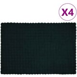 vidaXL Dežnik iz umetnega zajčjega krzna 4 pcs Temno zelena | Shoptok.si