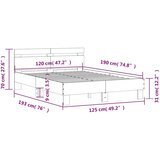  Okvir kreveta s uzglavljem siva boja betona 120x190 cm drveni | shoptok.hr