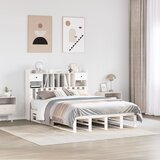 vidaXL Krevet s regalom z knjige bez madraca bijeli 150x200cm borovina Cijene