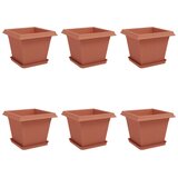  Saksije za biljke 6 pcs Crvena cigla 33 x 33 x 26 cm Plastika | Eponuda.com