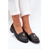 Laura Messi Leather Moccasins With Gold Decoration Black 2927 | Eponuda.ba