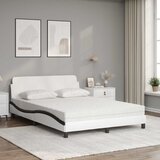 Krevet s madracem Dover bijelo-crni 120 x 200 cm od umjetne kože | Eponuda.ba
