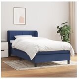 vidaXL Box spring postelja z vzmetnico modra 90x190 cm blago Cene