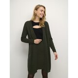 Cream Pletena jopica Crdela Long Knit 10611901 Zelena Straight Fit | Shoptok.si