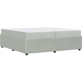 vidaXL Posteljni okvir z vzmetnico Svetlo siva 200 x 200 cm Žamet | Shoptok.si