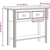  Konzolni stol BODO smeđi 90 x 34 5 x 73 cm od masivne borovine | shoptok.hr