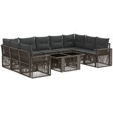  Sjedeća garnitura za vrt 10 kom. Siva i tamno siva poliratan 100 x 55 x 73 cm | shoptok.hr