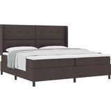 vidaXL Box Spring Postelja z Matracem, Temno Rjava, 200x200 cm, Tkanina, (22050101) | Shoptok.si
