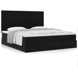 vidaXL Otomanski posteljni okvir z vzmetnicami črn 180x200cm žamet | Shoptok.si