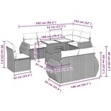 vidaXL Vrtna sedežna garnitura 9-delna z blazinami sv. siv poli ratan | Shoptok.si