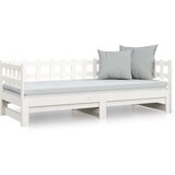  Izvlečna dnevna postelja bela 2x(80x200) cm trdna borovina, (20645583) | Shoptok.si