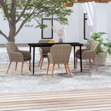  5-dijelni vrtni blagovaonski set s jastucima smeđi | shoptok.hr