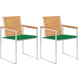  Vrtne stolice s jastucima 2 kom od masivne tikovine i čelika | shoptok.hr