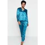 Trendyol Pajama Set - Blue - Plain Cene