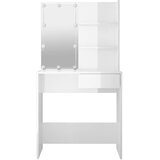  Toaletni stolić s LED svjetlima sjajni bijeli 74,5x40x141 cm | shoptok.hr