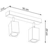  Stropna svetilka KEKE 2 hrast, (21347844) | Shoptok.si