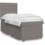vidaXL Box spring postelja z vzmetnico taupe 80x200 cm blago | Shoptok.si
