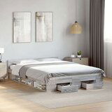  Posteljni okvir s predali siva sonoma 135x190cm inženirski les | Shoptok.si