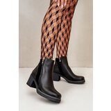 Kesi Women's ankle boots made of eco-leather on heel insulated black revianna | shoptok.hr