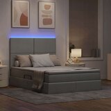  Krevet S LED lampica Svijetlo siva 140 x 190 cm tkanina | shoptok.hr