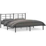  Metalni okvir za krevet s uzglavljem crni 183x213 cm | shoptok.hr