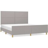  Posteljni okvir z vzglavjem svetlo siv 160x200 cm blago, (20905508) | Shoptok.si