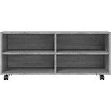 TV ormarić s kotačićima siva boja hrasta 90 x 35 x 35 cm drveni | shoptok.hr