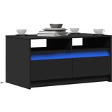 vidaXL Klubska mizica LED lučkami črna inženirski les | Shoptok.si