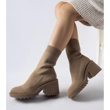 Gemre Dark beige ankle boots with elastic upper Cadiz | Shoptok.si