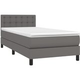  s oprugama i madracem sivi 80 x 200 cm od umjetne kože | shoptok.hr
