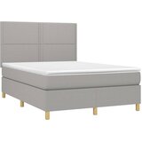  box spring s madracem LED svjetlosivi 140x200 cm tkanina | shoptok.hr