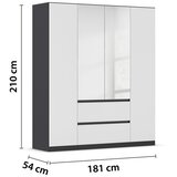 Rauch Möbel OMARA S KLASIČNIMI VRATI, siva, srebrne barve, bela | Shoptok.si