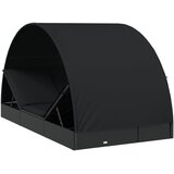 LEŽAJ Ležaj za sunčanje za 2 osobe crni 211 x 112 x 140 cm poliratan | shoptok.hr