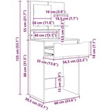 Toaletne mize za spalnice Rjav hrast 80 x 39,6 x 135 cm, (5000093179) | Shoptok.si