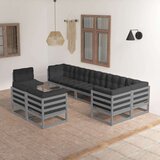  Sedežna garnitura 9-delna z blazinami trdna borovina | Shoptok.si