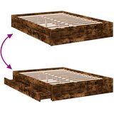  Posteljni okvir s predali dimljen hrast 135x190 cm inž. les | Shoptok.si