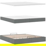 vidaXL Otomanski krevet s madracem tamnosivi 200x200 cm od tkanine | shoptok.hr