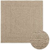  Rug "ZIZUR" Bež 120x120 cm Juta videz Notranje in zunanje | Shoptok.si