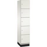 C+P omara cambio s predelki z zaklepanjem in vrati iz hpl, 5 predelkov, korpus čisto bel / vrata bela, širina 400 mm Cene