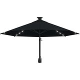  Zidni vrtni suncobran s LED svjetlima 300 cm crni | shoptok.hr