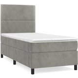 Maison Chic Box spring postelja - Vzmetna postelja z vzmetnico svetlo siv 90x190 cm žamet SL6940, (21907873) | Shoptok.si