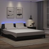 Furnova Posteljni okvir z LED lučkami črno bel 180x200 cm umetno usnje, (21934294) Cene
